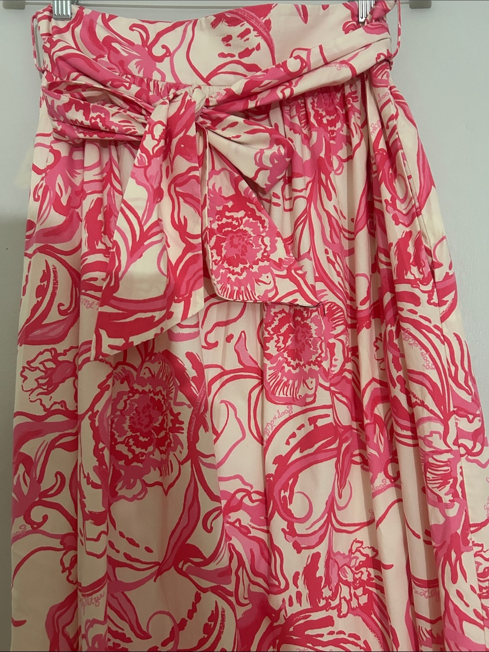 Lilly Pulitzer + Goop Floral Pink & Cream Maxi Skirt size 10 - Picture 8 of 9